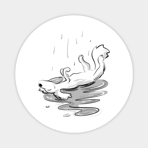 Puppy in rain Magnet by Jason's Doodles